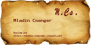 Mladin Csenger névjegykártya